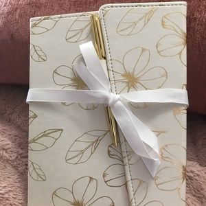 Gold and Beige Journal/ Notebook with pen